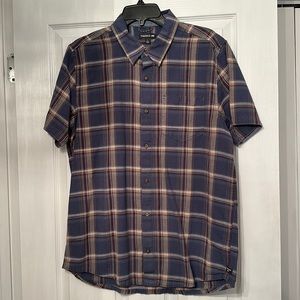 Toad & Co men’s short sleeve large button down shirt plaid